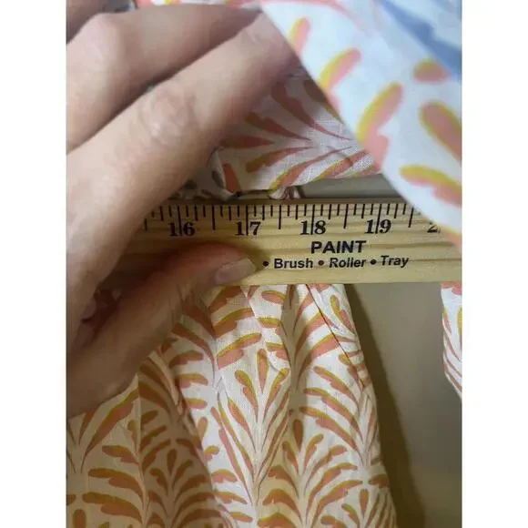 Aura Women's Patterned Linen Boho Long Sleeve Blouse with Tassels Baby Doll XS - Picture 9 of 10